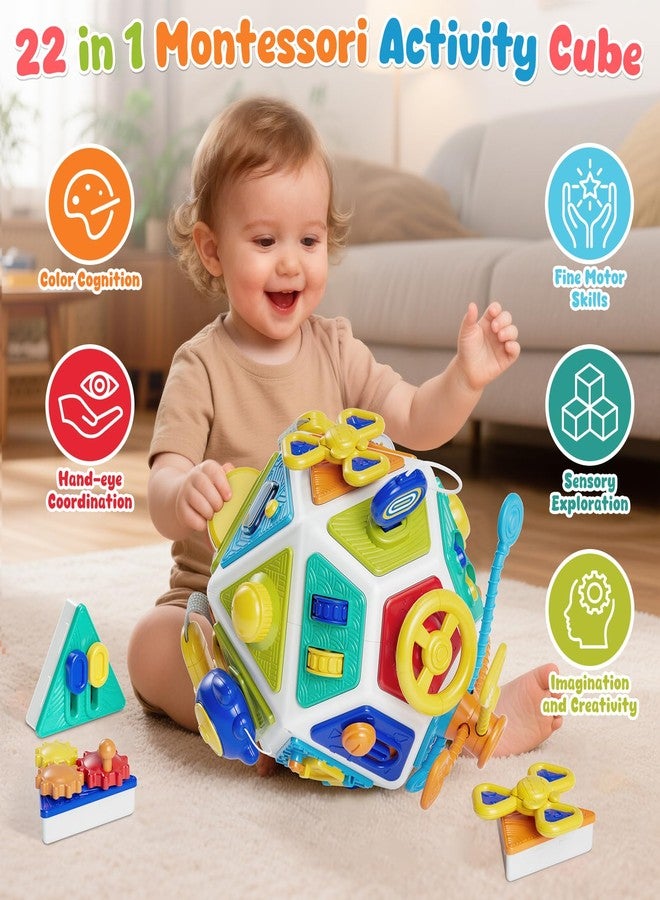 GIGILLI 22-in-1 Baby Busy Board Activity Cube Toys, Montessori Toy for 1 Year Old Toddlers, Educational Learning Sensory Travel Toys for Infant 6-12 12-18 Months, 1st Baby Valentines Day Gifts for Boys Girls - Image 2